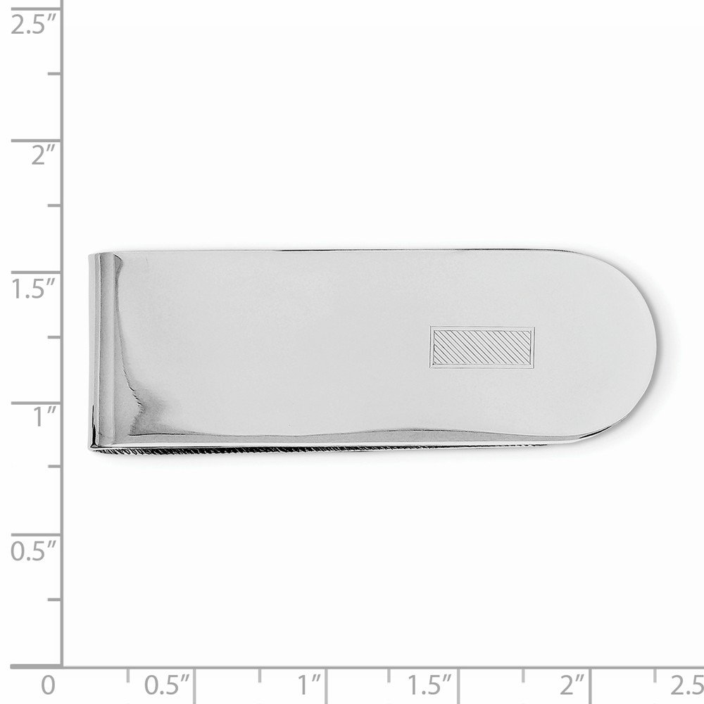 Sterling Silver Rhodium Plated Money Clip for Men - Slim Wallet Alternative, Cash Holder for Everyday Use & Gifts - Perfect for Business, Travel, and Special Occasions