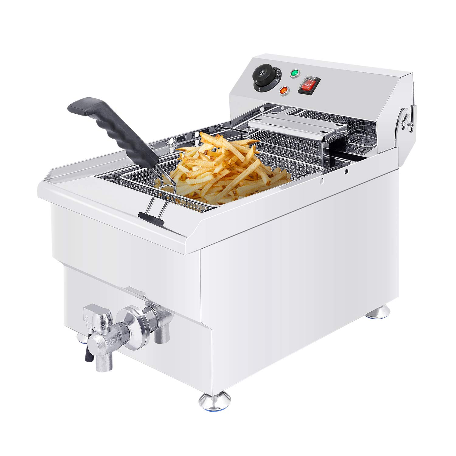 ALDKitchen 17L Commercial Deep Fryer - Electric Oil Fryer with Removable Basket & Stainless Steel Construction - 110V for Restaurants, Food Trucks & Home Use - Perfect for French Fries, Chicken Wings & Donuts