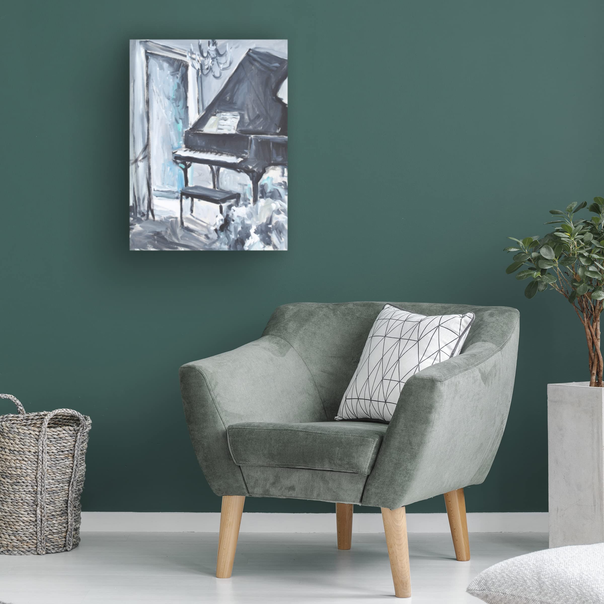 Trademark Fine Art 'Piano Blues I' Canvas Wall Art by Allayn Stevens - Jazz Music Decor for Living Room, Bedroom & Office