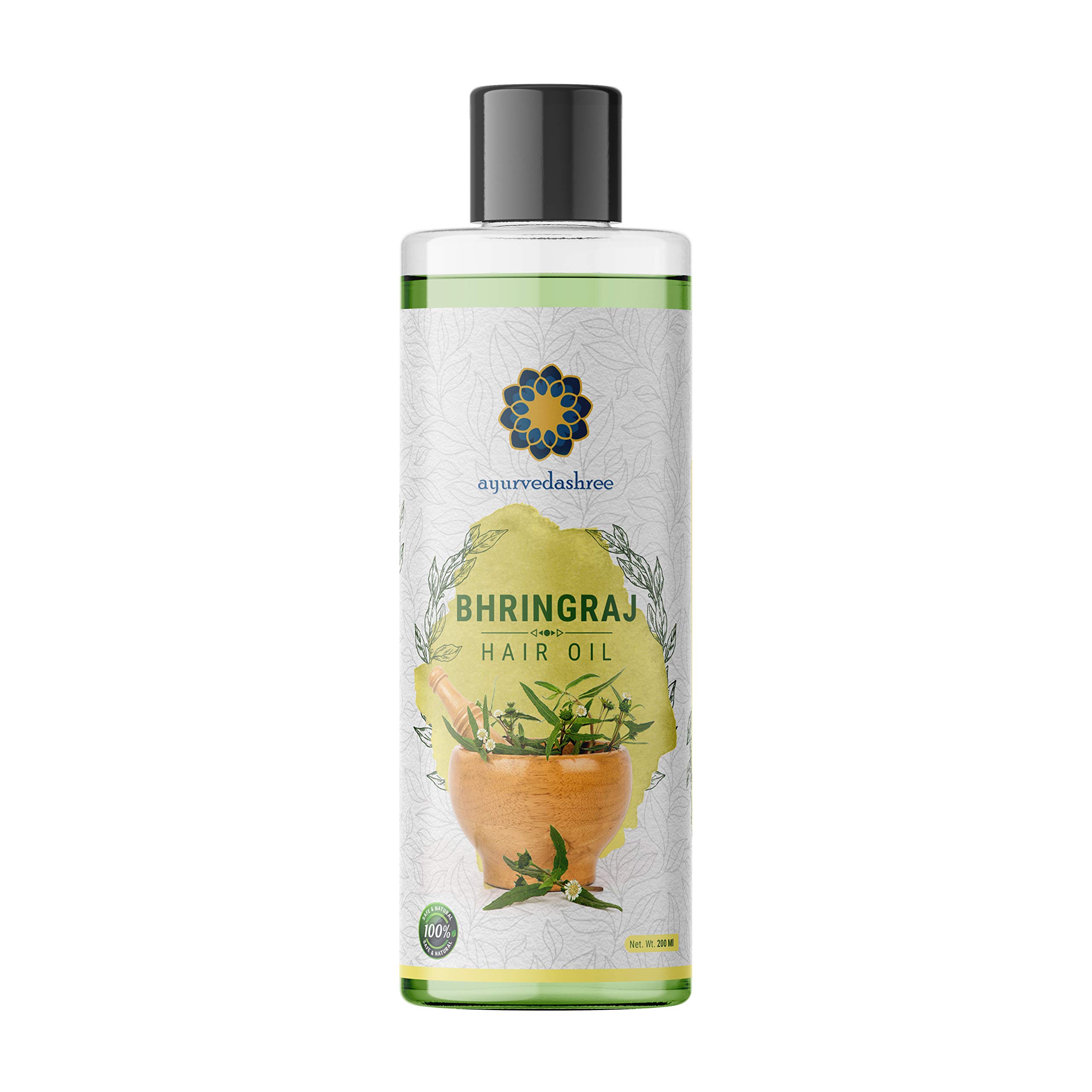 AYURVEDASHREE Bhringraj Hair Oil 200ml - Natural Hair Growth Treatment with Bhringraj, Amla, Kalonji, Sesame, Avocado, Walnut, Thyme, Jojoba, Grape Seed & Coconut Oils - Promotes Thicker, Longer & Healthier Hair for Men & Women - Perfect for Daily Hair Care & Scalp Massage