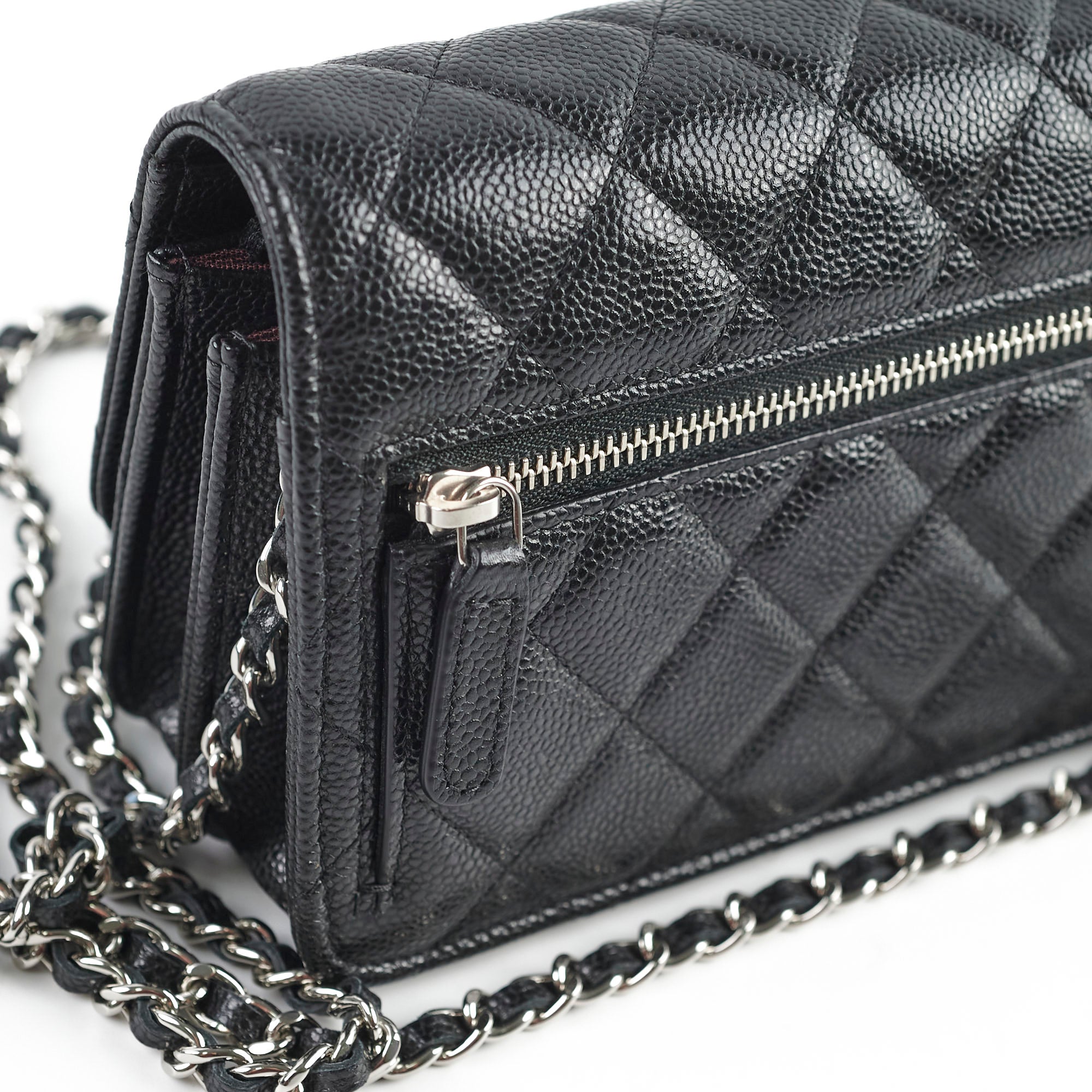 Chanel Mini Wallet On Chain WOC Black Caviar Leather Crossbody Bag - Series 30 | Luxury Designer Handbag for Women, Perfect for Evening Parties & Date Nights