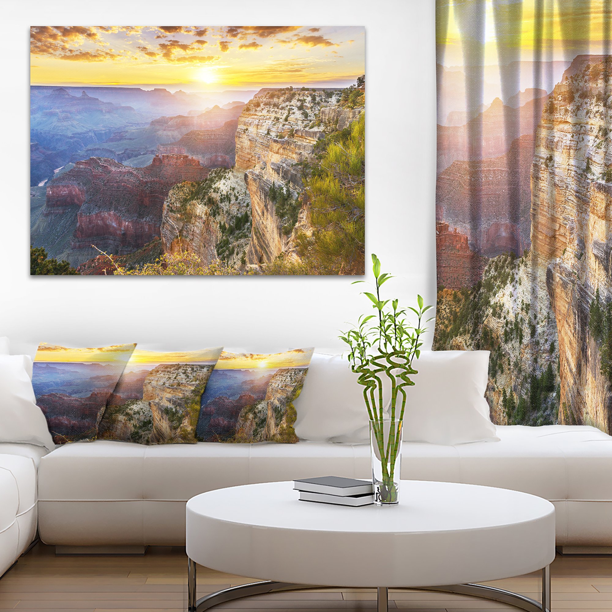 Grand Canyon Landscape Photography Canvas Art Print - Stunning Wall Decor for Living Room, Office & Bedroom