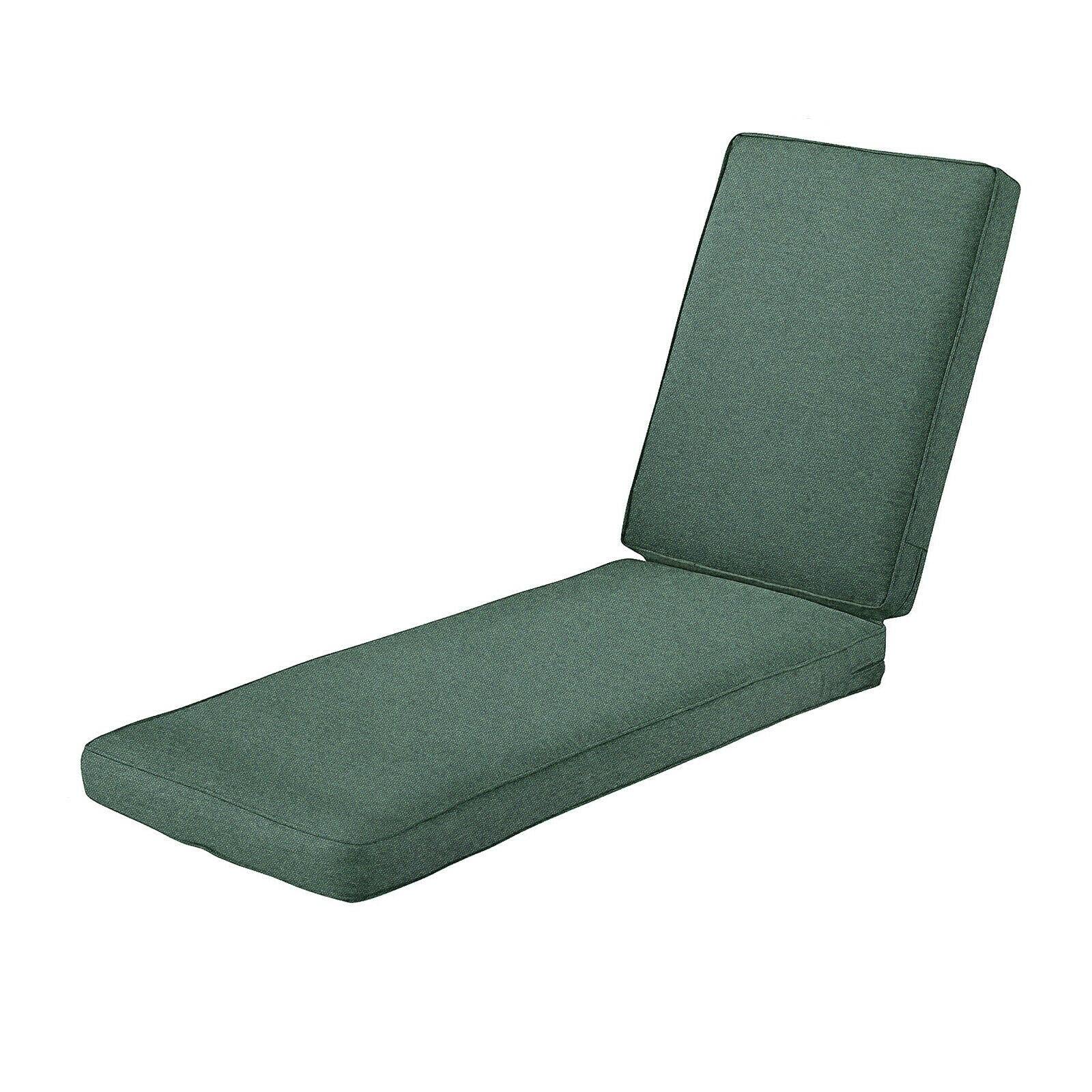 Premium Outdoor Chaise Lounge Cushion 80x26 Inch - Waterproof Patio Chair Pad with Ties - Green Garden Seat Cushion for Poolside, Deck, and Indoor Use - Durable & Comfortable (Model 8792337)