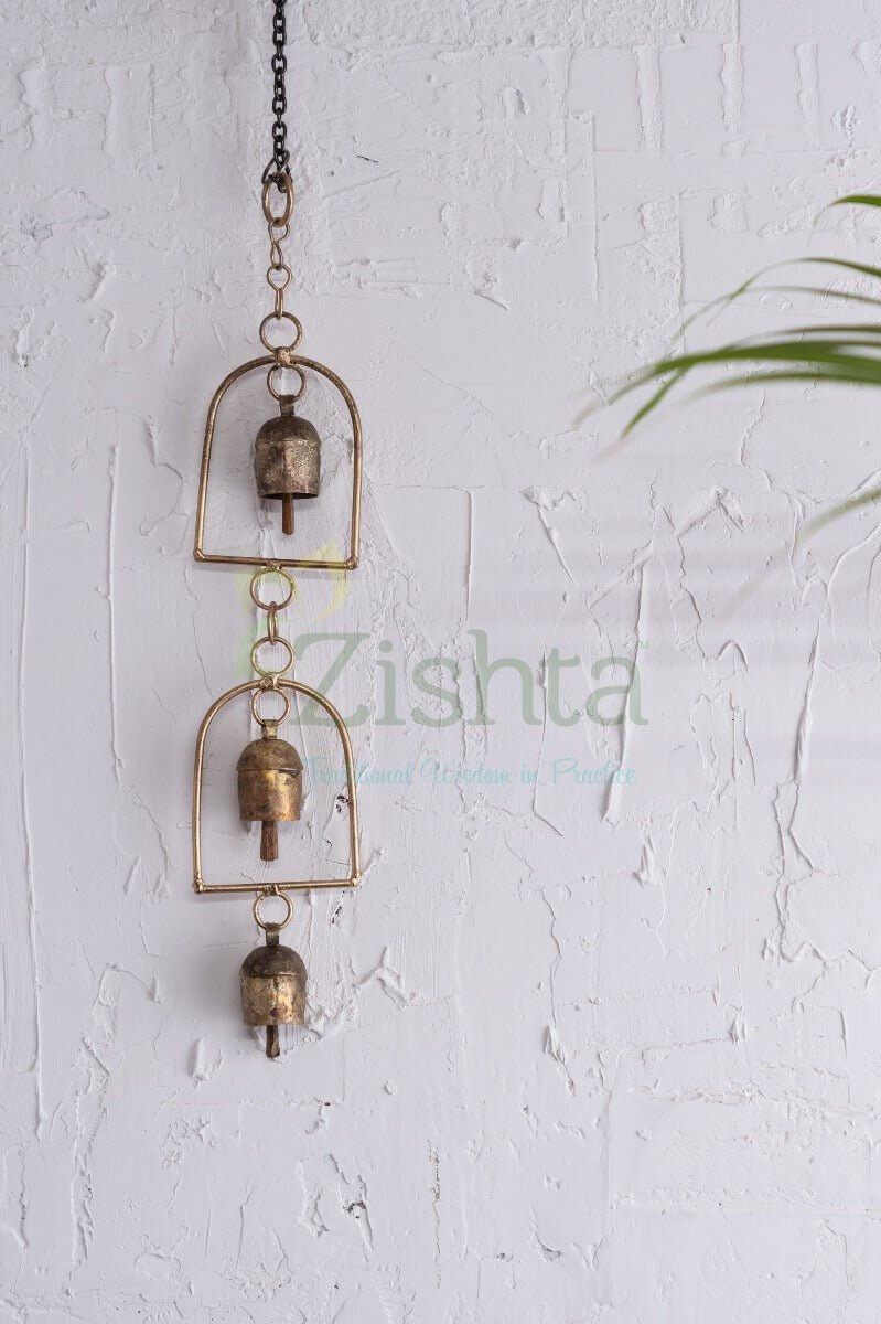 Premium Copper Coated Iron Wind Chimes Doorbell - Elegant Outdoor & Indoor Decorative Bell for Home, Garden, Patio, and Porch
