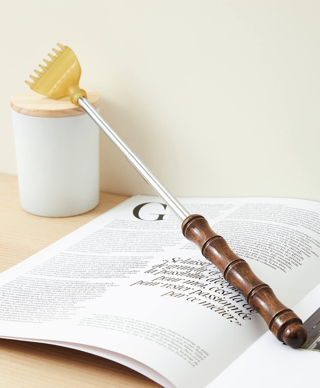 Premium Extendable Buffalo Horn Back Scratcher for Adults - Foldable Body Itch Relief Tool for Men & Women - Perfect for Home, Office, Travel & Gift Giving