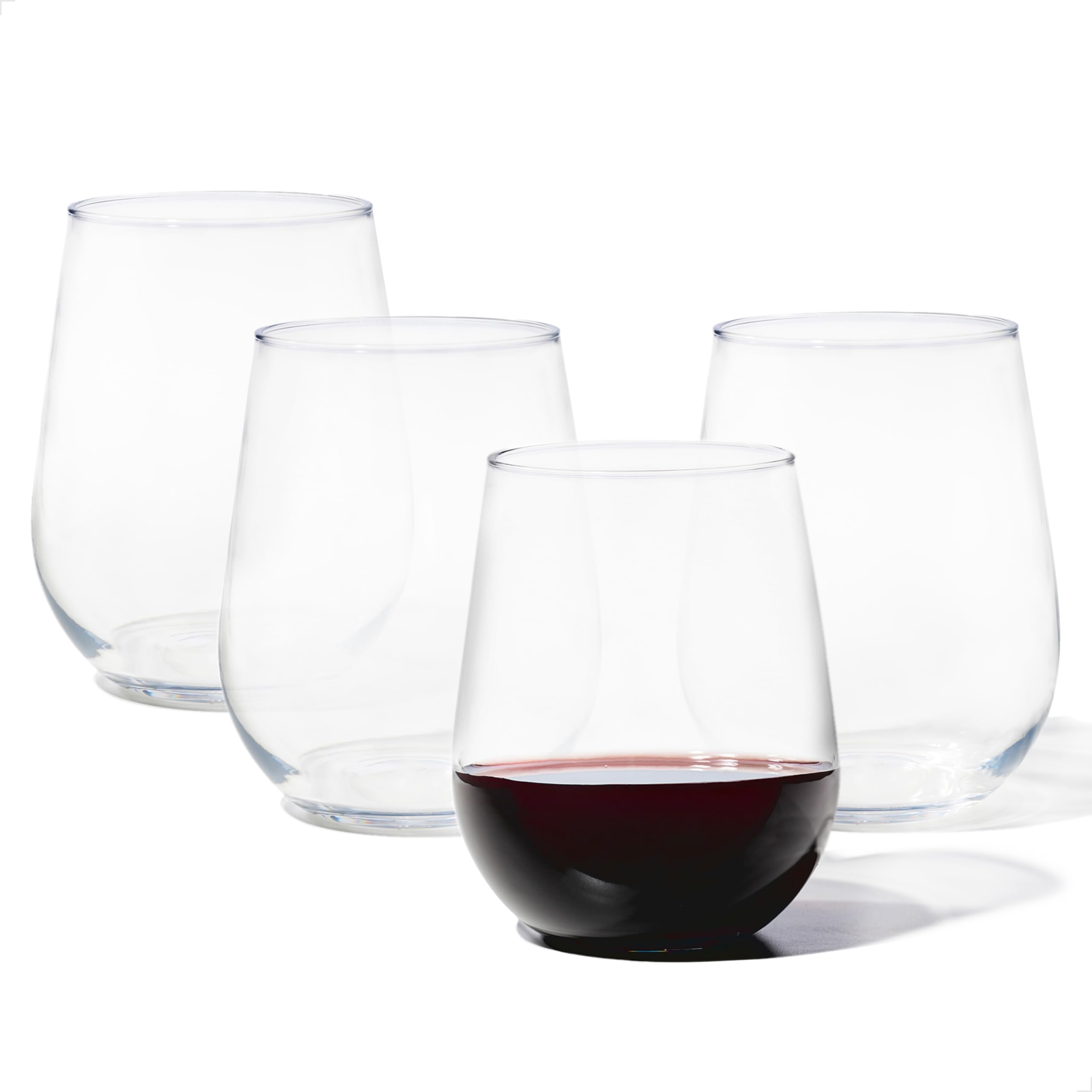 TOSSWARE Reserve 16oz Stemless Wine Glasses, Set of 24 - Premium Tritan Plastic, Unbreakable, Dishwasher Safe & Heat Resistant - Perfect for Parties, Weddings, and Outdoor Events