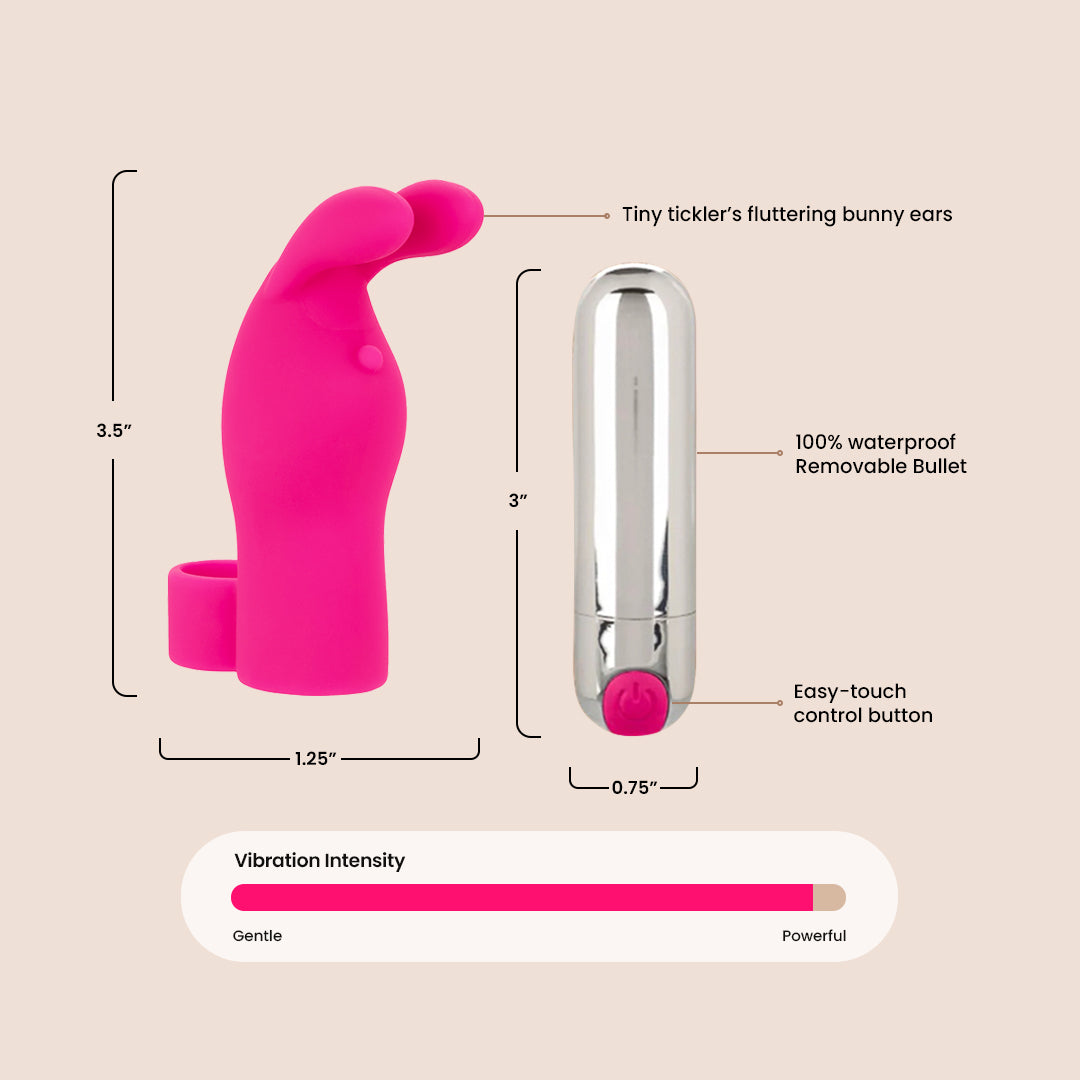 CalExotics Intimate Play™ Rechargeable Finger Bunny - Silicone Finger Vibrator for Women | Hands-Free Clitoral Stimulation | Perfect for Couples Play & Solo Pleasure