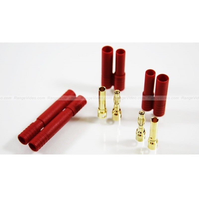 HXT 4.0mm Gold Nylon Male & Female Connector Set with Protector (2-Pack) - Perfect for RC Cars, Drones, and DIY Electronics Projects