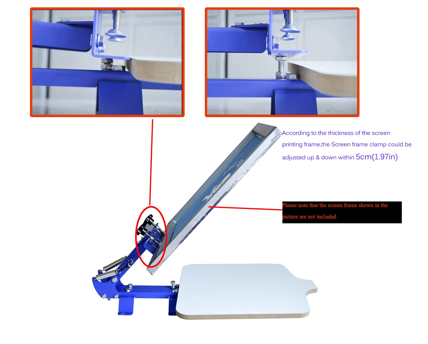 INTBUYING 1 Color 1 Station Manual Screen Printing Press Machine with Removable Pallet Bracket for T-Shirt Printing - DIY Custom Apparel, Small Business & Home Use