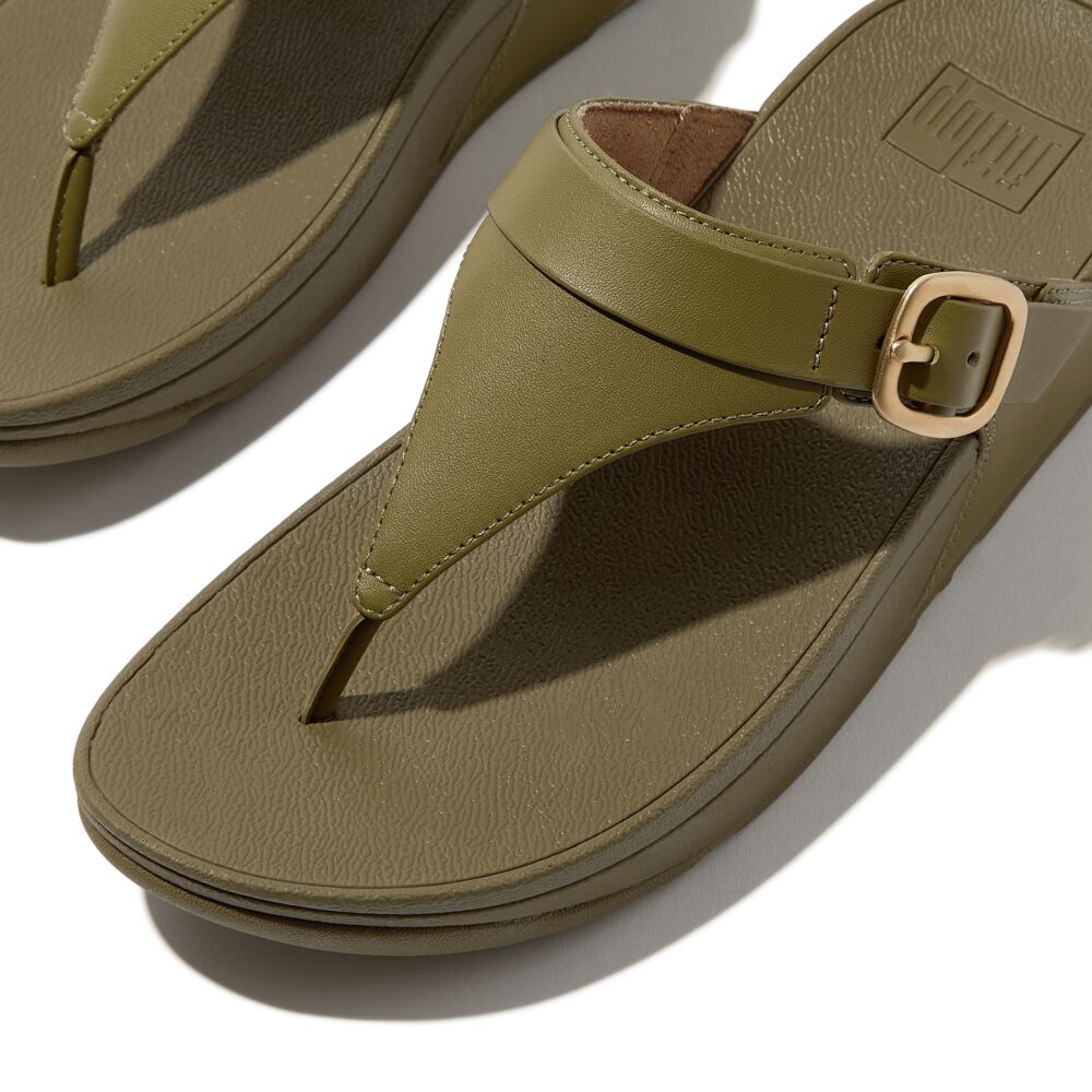 FitFlop Lulu Adjustable Leather Sandals for Women - Camo Green Slip-On Comfort Shoes | Perfect for Walking, Travel & Summer Outfits