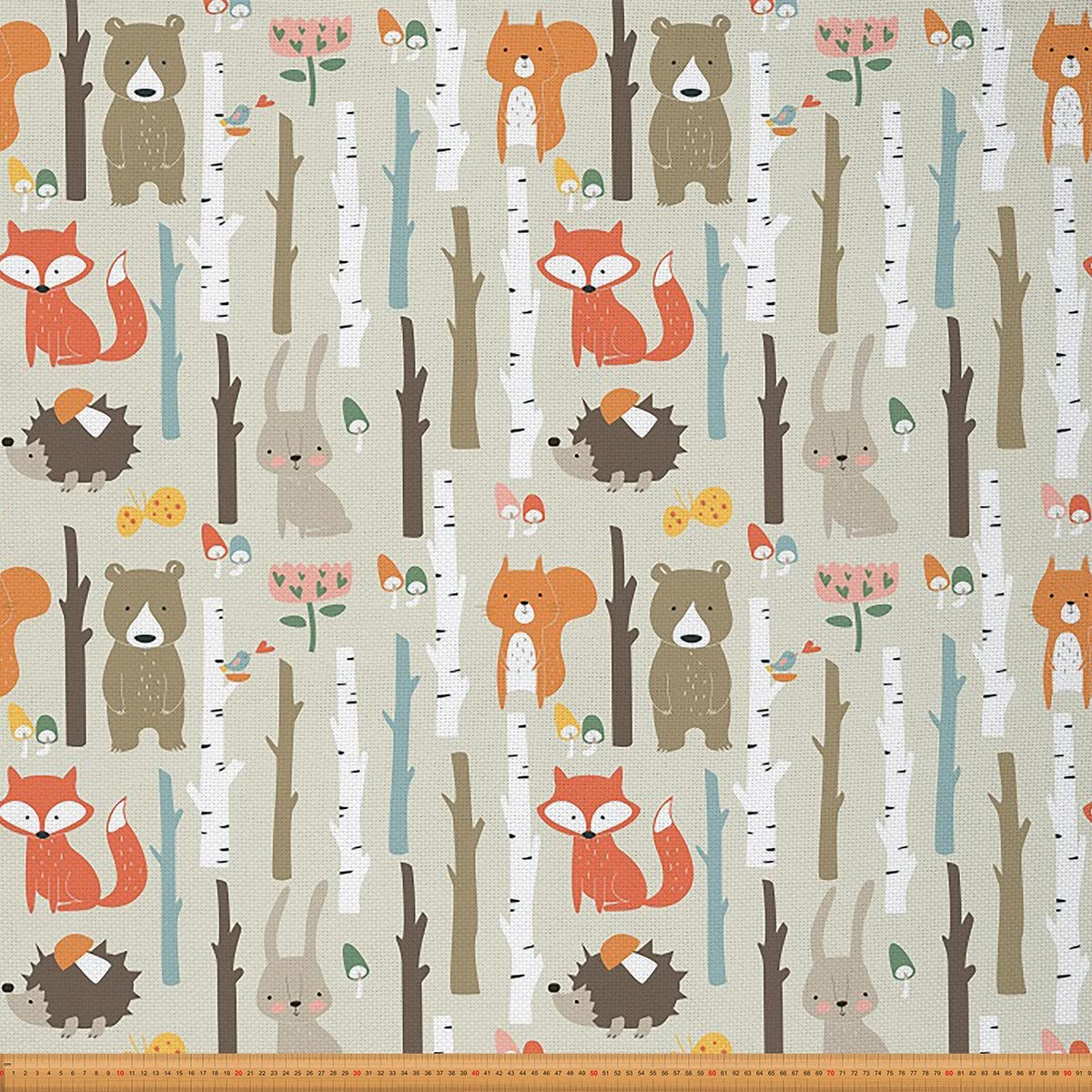 3D Cartoon Fox Printed Upholstery Fabric - Cute Animal Theme for Chairs, Couches & DIY Projects | Waterproof Outdoor Fabric by The Yard (10 Yards, Red) | Perfect for Home Decor, Furniture Reupholstering & Crafting