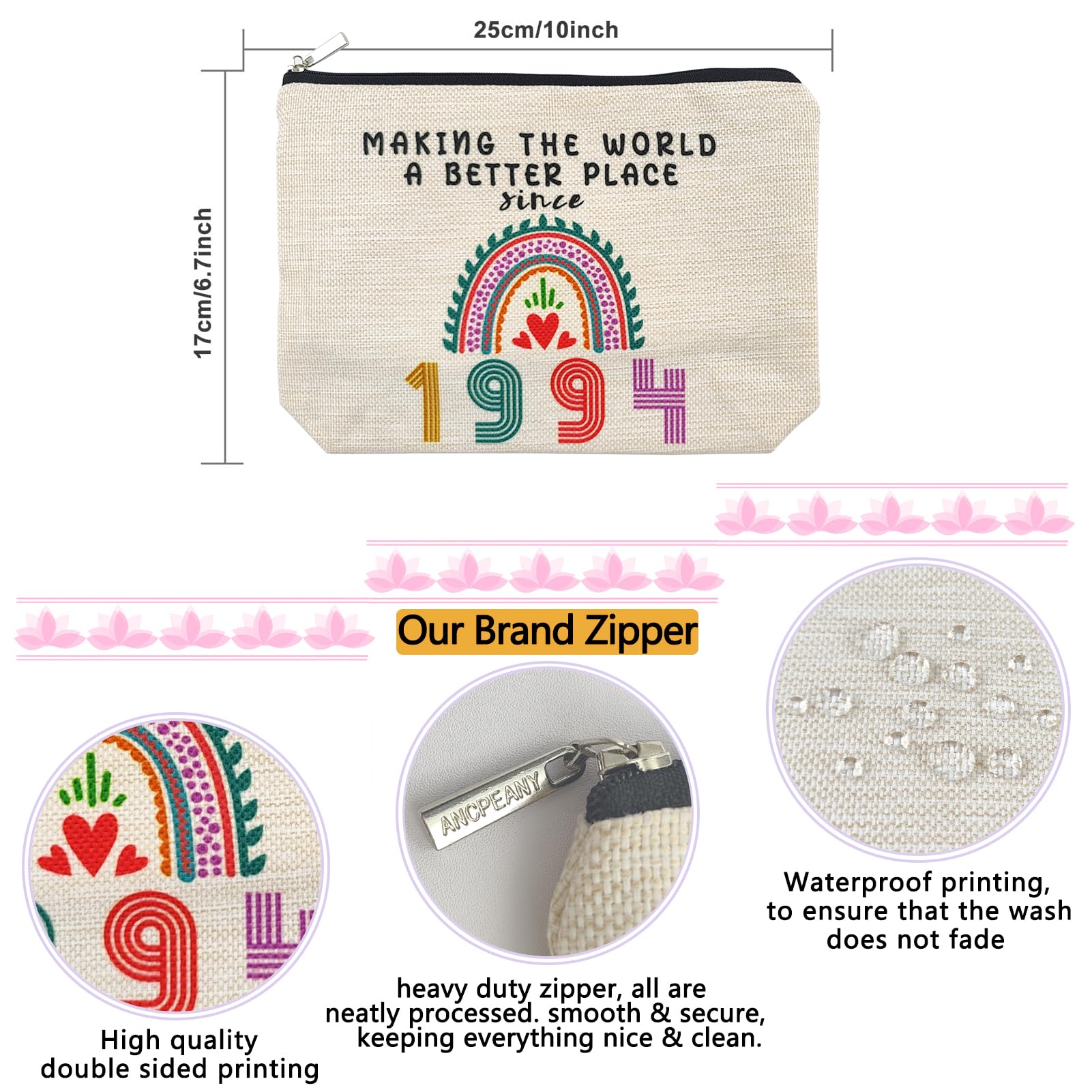 31st Birthday Gifts for Women - Elegant Makeup Bags & Cosmetic Travel Organizer | Perfect 31 Year Old Gift Ideas for Wife, Sister, Best Friend | 1994 Anniversary Present | Great for Mothers Day & Christmas | Use for Travel, Daily Makeup Storage & Special Occasion Decorations