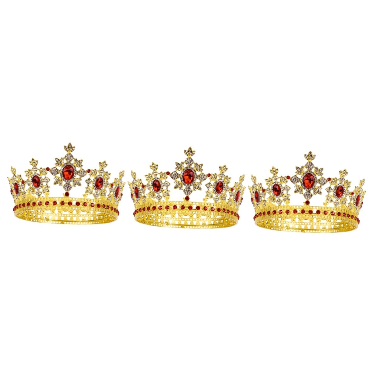 Vintage Rhinestone Crystal Bridal Tiara Headband - 3 Pcs European Style Wedding Crowns for Bride, Bridesmaid & Flower Girl - Perfect for Weddings, Prom, Pageants & Special Occasions