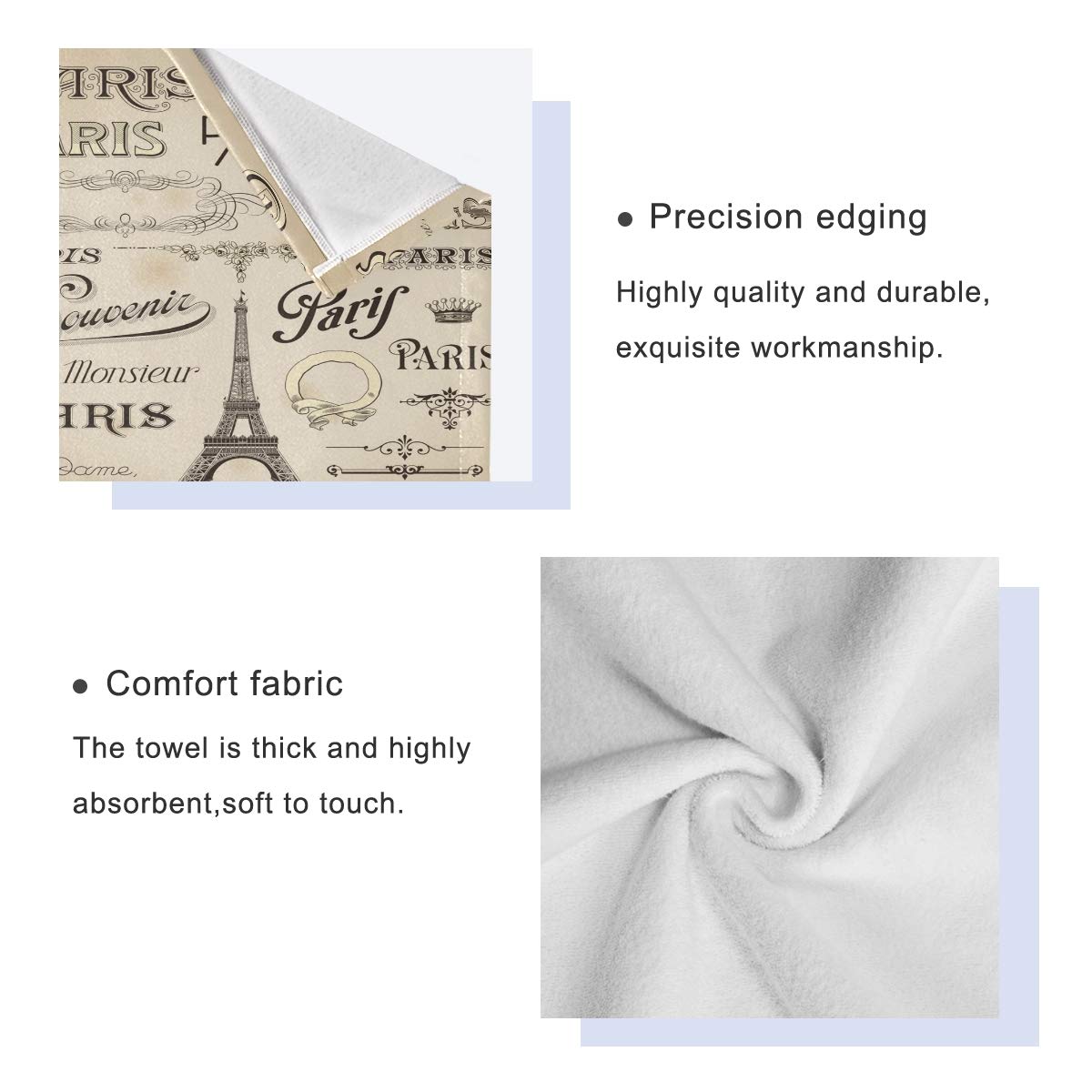 Susiyo 3-Piece Bath Towel Set - Ultra Soft & Highly Absorbent Bathroom Towels with Fashion Print (1 Bath Towel, 1 Hand Towel, 1 Washcloth) - Perfect for Spa, Guest Bathrooms & Luxury Home Decor