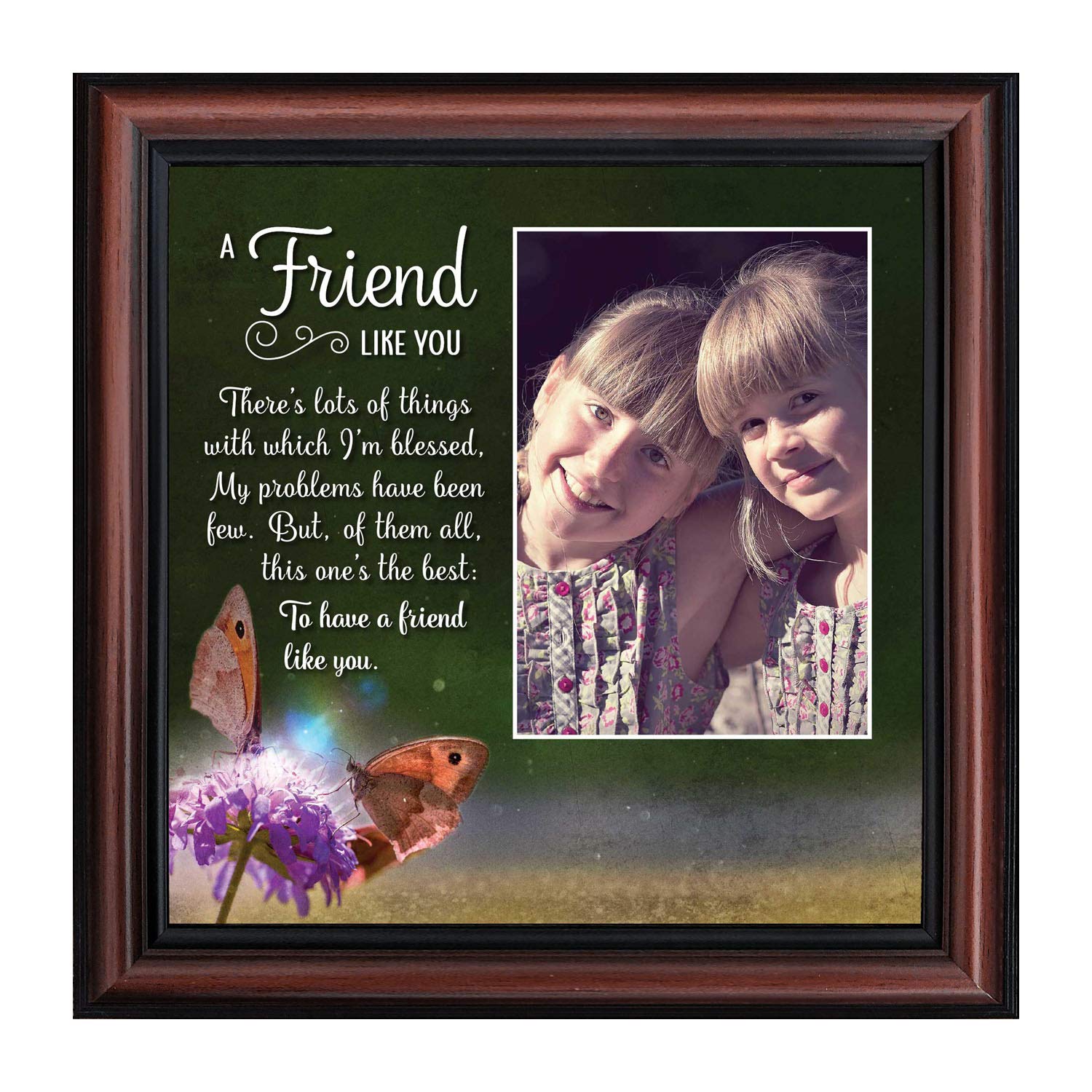 Crossroads Home Décor Best Friend Picture Frame - Perfect for Best Friend Birthday Gifts, Anniversaries, and Home Decor, 6315CH
