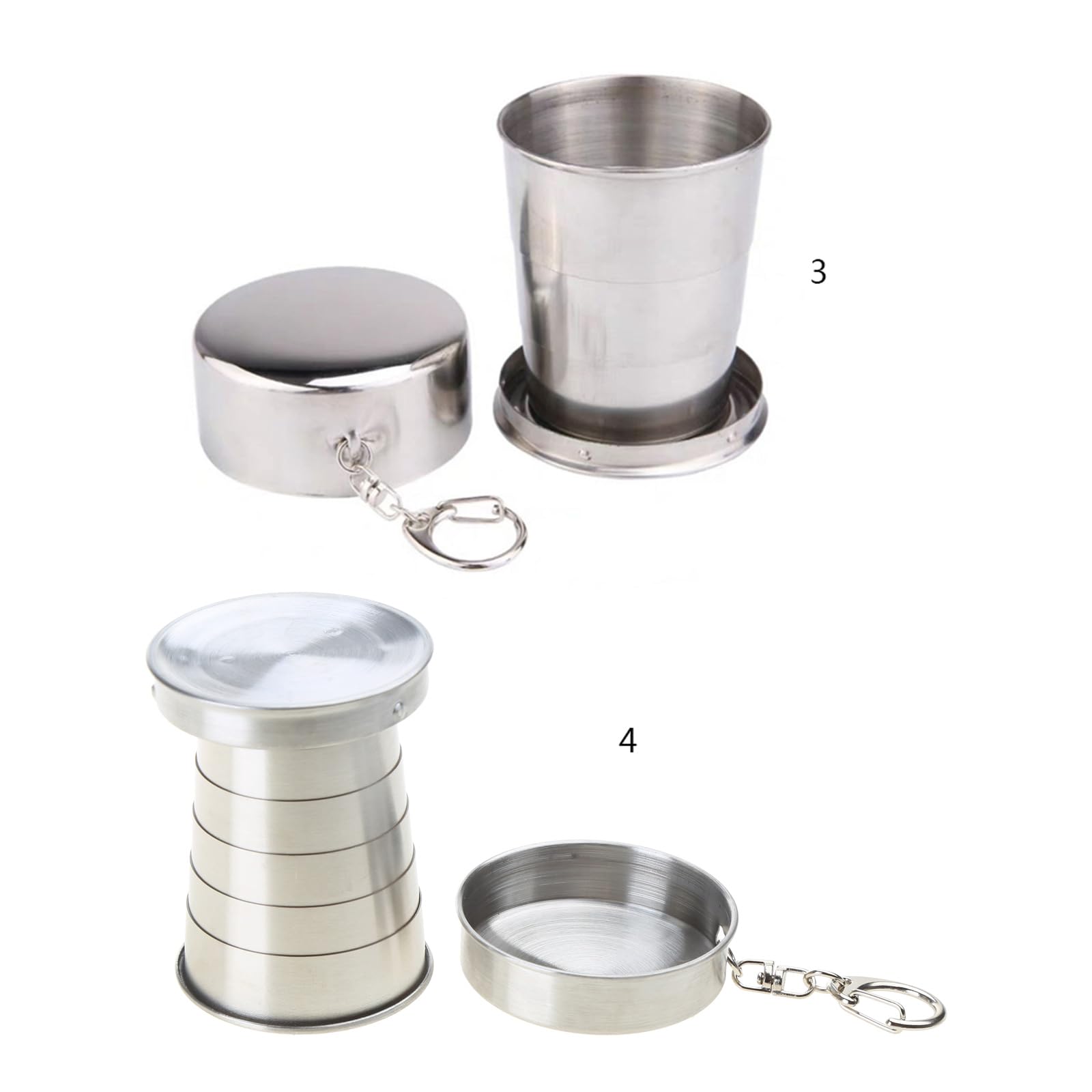 Portable Stainless Steel Collapsible Cup - Compact Travel Mug for Camping, Hiking & Outdoor Adventures | Leak-Proof Telescopic Water Bottle for Backpacking, Picnics & Sports Activities