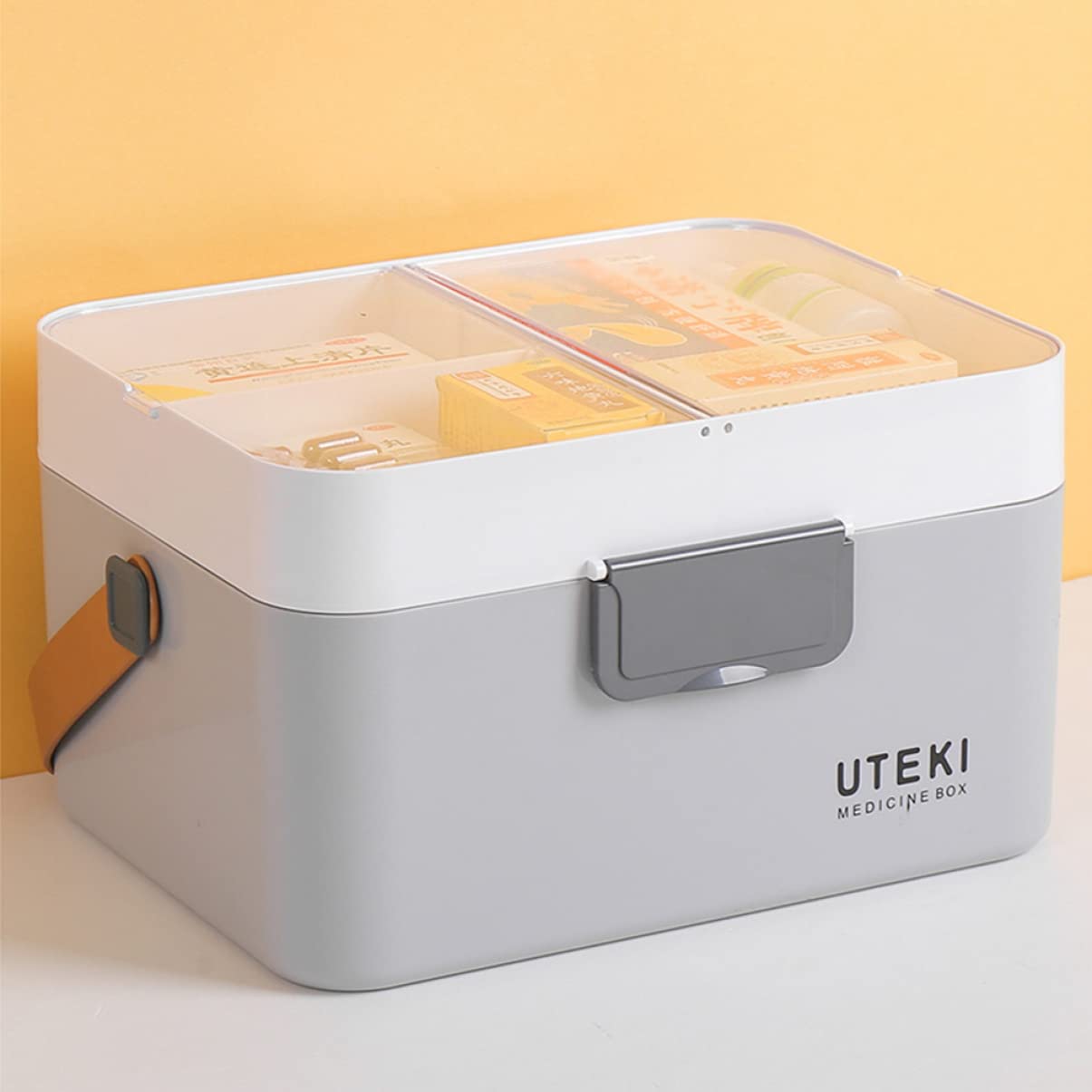 DOITOOL Double Layer Makeup Storage Box - Portable Travel Cosmetic Organizer for Family, Tablet & Beauty Tools - Perfect for Home, Travel & Outdoor Use