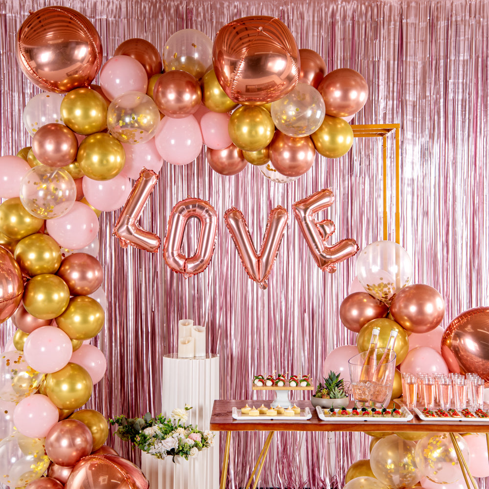 Rose Gold Mylar Letter E Balloon - 16 Inch Large Foil Balloon for Birthday Party Decorations, Baby Showers, Graduation Celebrations & Special Events - 1 Count Box