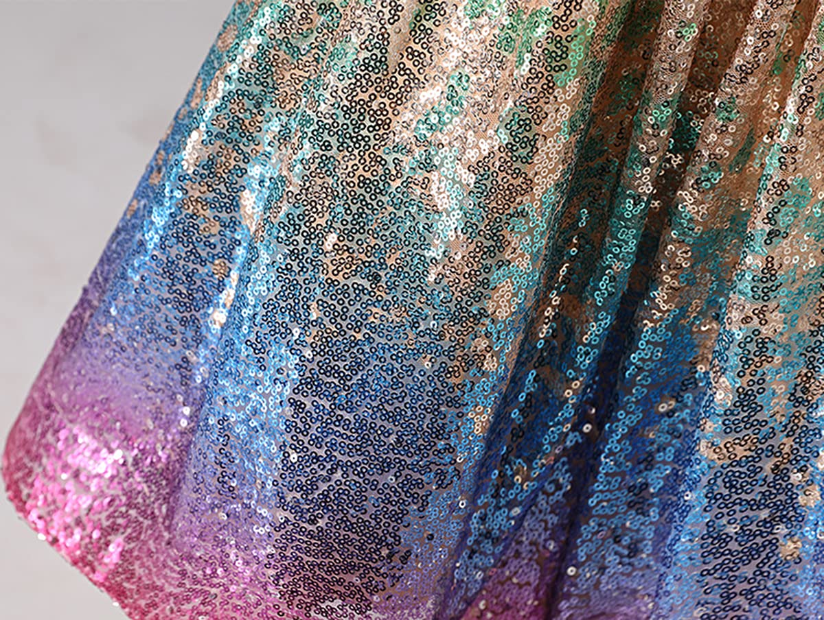 Sparkly Sequins Party Dress for Toddler & Little/Big Girls - Birthday, Dance, Pageant, Holiday & Special Occasion Outfit