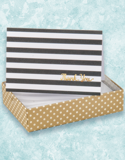 Black Stripe Thank You Cards - Elegant Stationery for Appreciation Notes, Business Thank You Cards, and Special Occasions