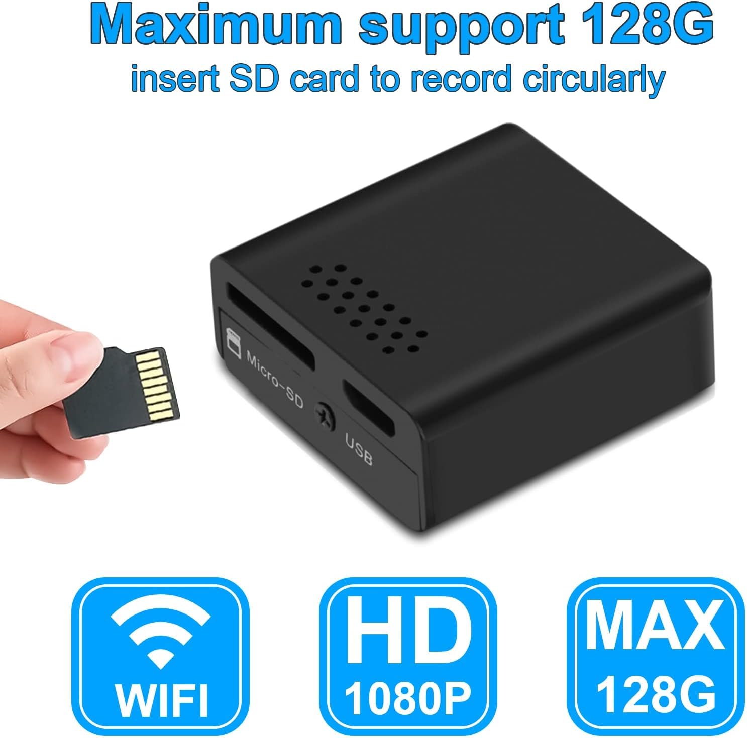 Ofottofo Mini Wireless WiFi Camera - 1080P HD Hidden Spy Camera for Baby Monitor & Home Security Surveillance with Live Streaming, Remote Viewing via iOS/Android App - Ideal for Nanny Cams, Pet Monitoring & Office Security