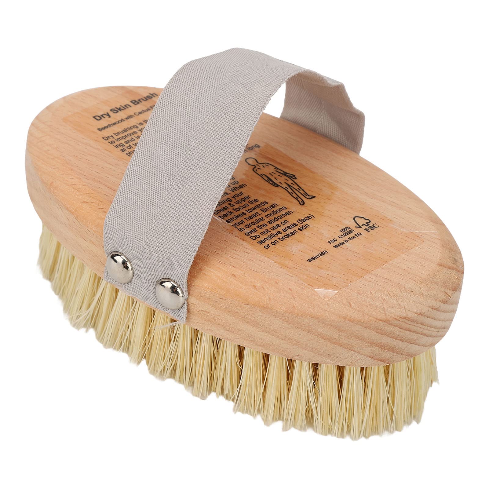 Exfoliating Body Brush with Natural Bristles - Back Scrubber, Dry Brush & Shower Brush for Skin Cleansing, Cellulite Reduction & Beauty | Perfect for Spa, Bath & Home Skincare Routine