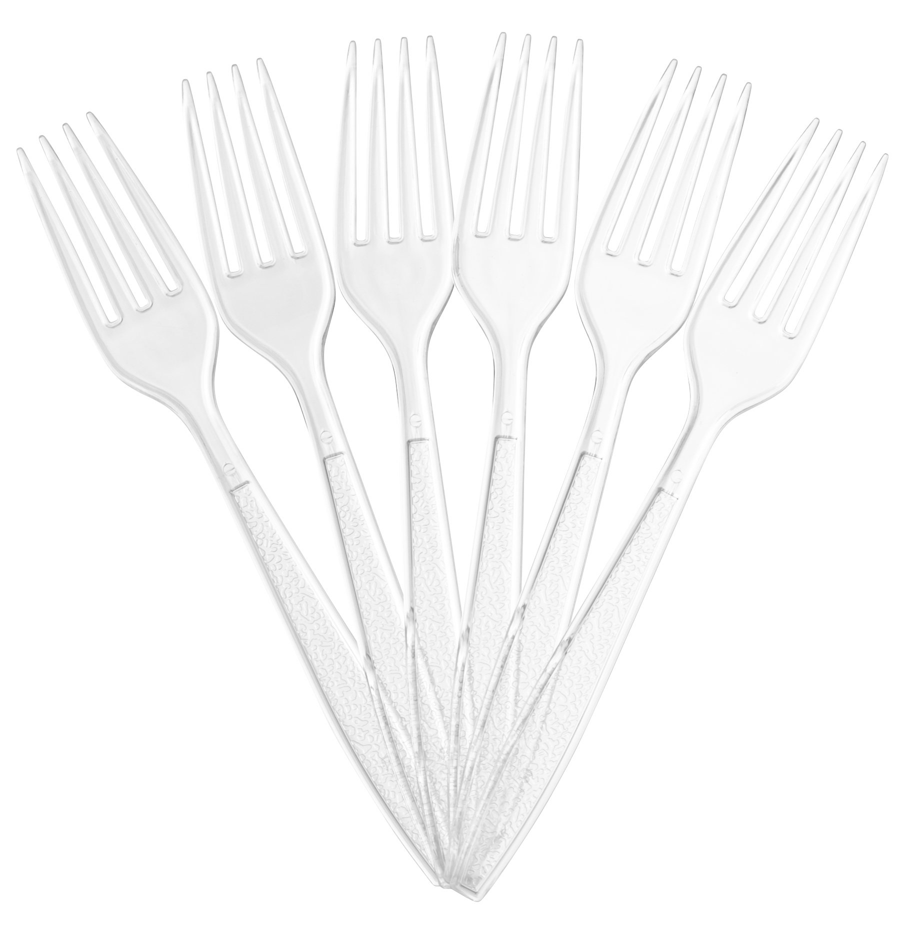 300-Pack Heavy Duty Disposable Plastic Forks - Crystal Clear Disposable Cutlery for Weddings, Parties, Catering & Events | Bulk Plastic Forks for Buffets, Cafes, Home Use & Outdoor Picnics - Durable & Eco-Friendly Disposable Utensils
