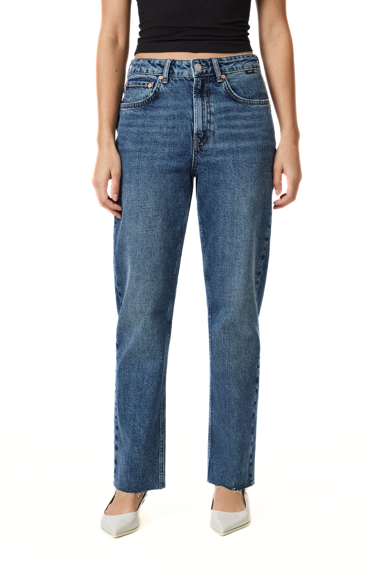 **Mavi Women's New York High Rise Straight Leg Jeans - Classic Denim Pants for Casual & Office Wear**