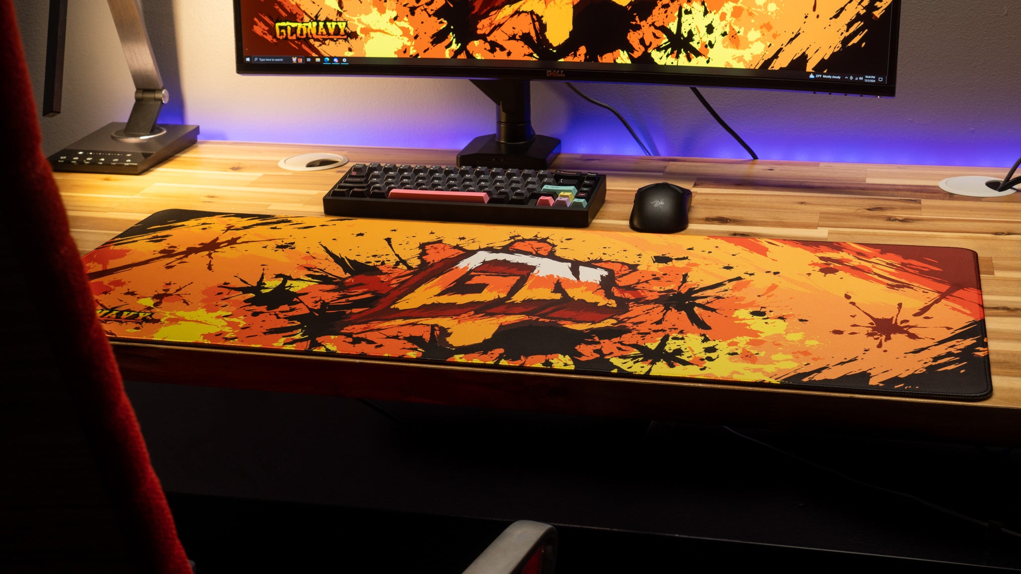 Glonavy Sunburst Gaming Mouse Pad - Large Non-Slip Desk Mat for Content Creators & Streamers - Perfect for Gaming Setup, Office Work & Computer Desks