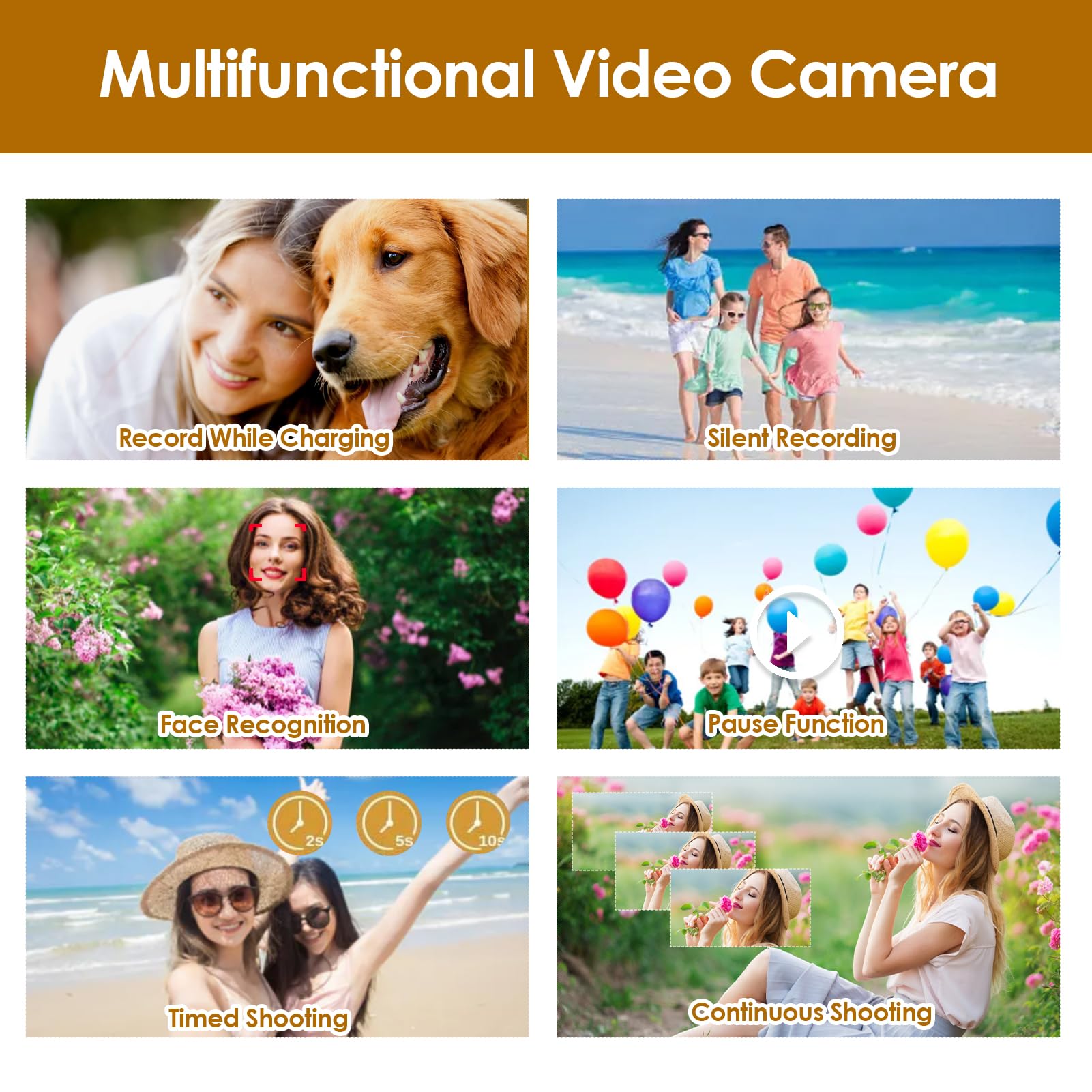 4K HD Digital Camera with 16X Zoom - Vlogging Camcorder for YouTube, Travel & Content Creation | 2.7 Inch Rotatable Screen for Easy Recording & Selfies | Perfect for Vloggers, Travelers & Beginners