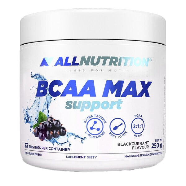 Allnutrition BCAA Max Support 250g - Premium Branched-Chain Amino Acids for Muscle Recovery & Growth - Ideal for Workouts, Fitness & Bodybuilding