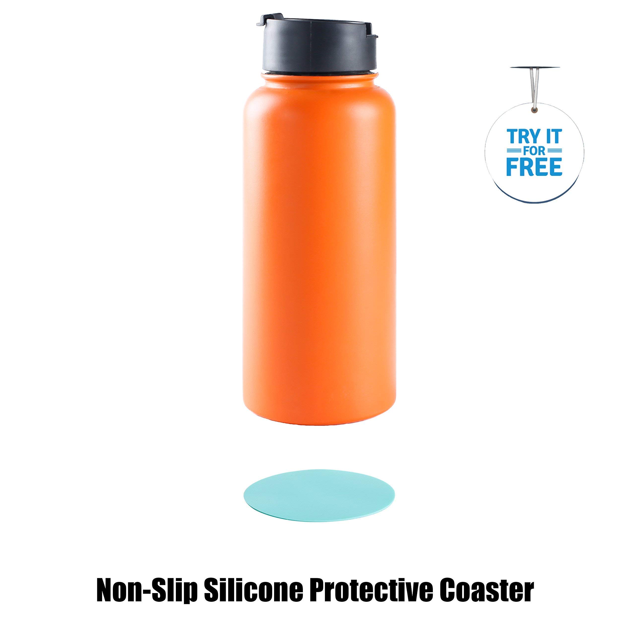 6 Pack Replacement Straws & Protective Flex Bottle Boot Compatible with Hydro Flask 32oz to 40oz Water Bottles - Perfect for Hiking, Gym, Travel and Outdoor Activities