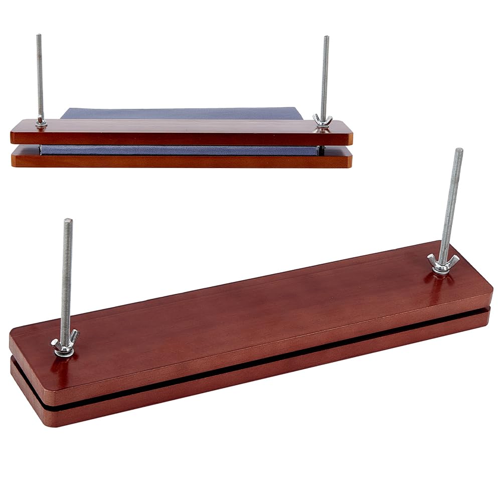BENECREAT Wooden Book Press for Bookbinding - Portable Binding Press Machine with Iron Nut & Screw Rod - 13x2.75 Inch - Perfect for DIY Bookbinding, Scrapbooking, Photo Albums at Home, School or Office