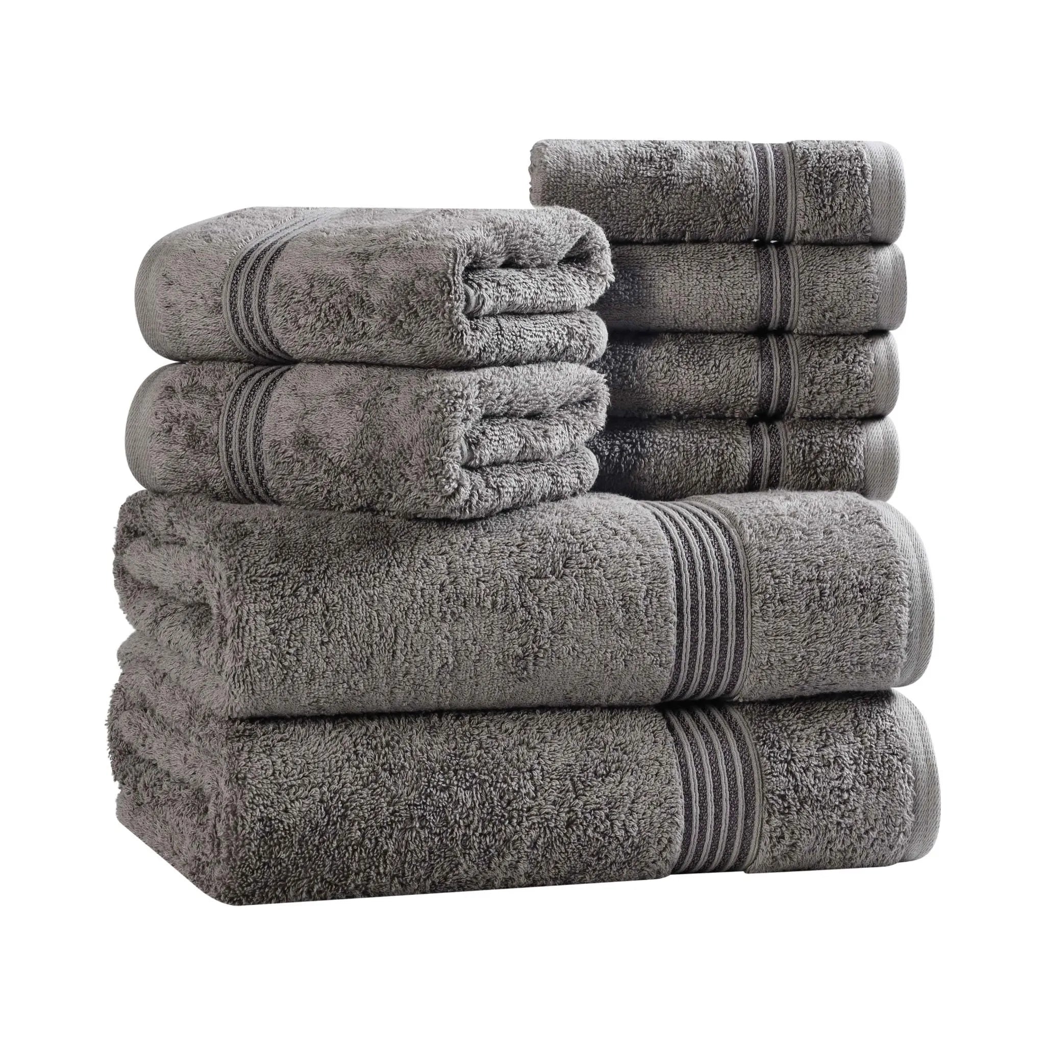 Premium Heritage Egyptian Cotton Plush Heavyweight 8-Piece Bath Towel Set - Ultra Soft & Absorbent for Spa, Luxury Hotel & Home Bathroom Use