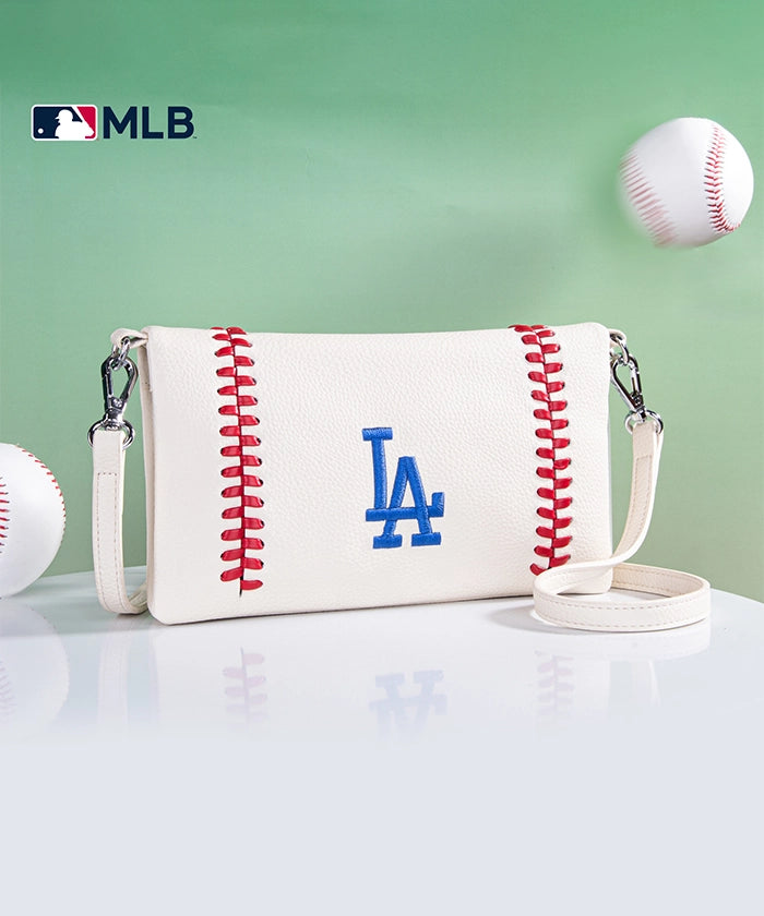 MLB Los Angeles Dodgers Genuine Leather Crossbody Bag for Women - Stylish & Durable Purse for Game Day, Travel & Everyday Use