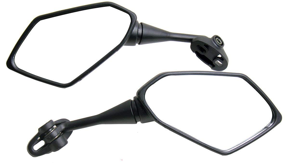 Black Carbon Fiber Sport Motorcycle Rear View Mirrors - Compatible with 2007 Kawasaki Ninja 650R EX650A - High Performance Mirrors for Racing, Street Riding & Daily Commuting