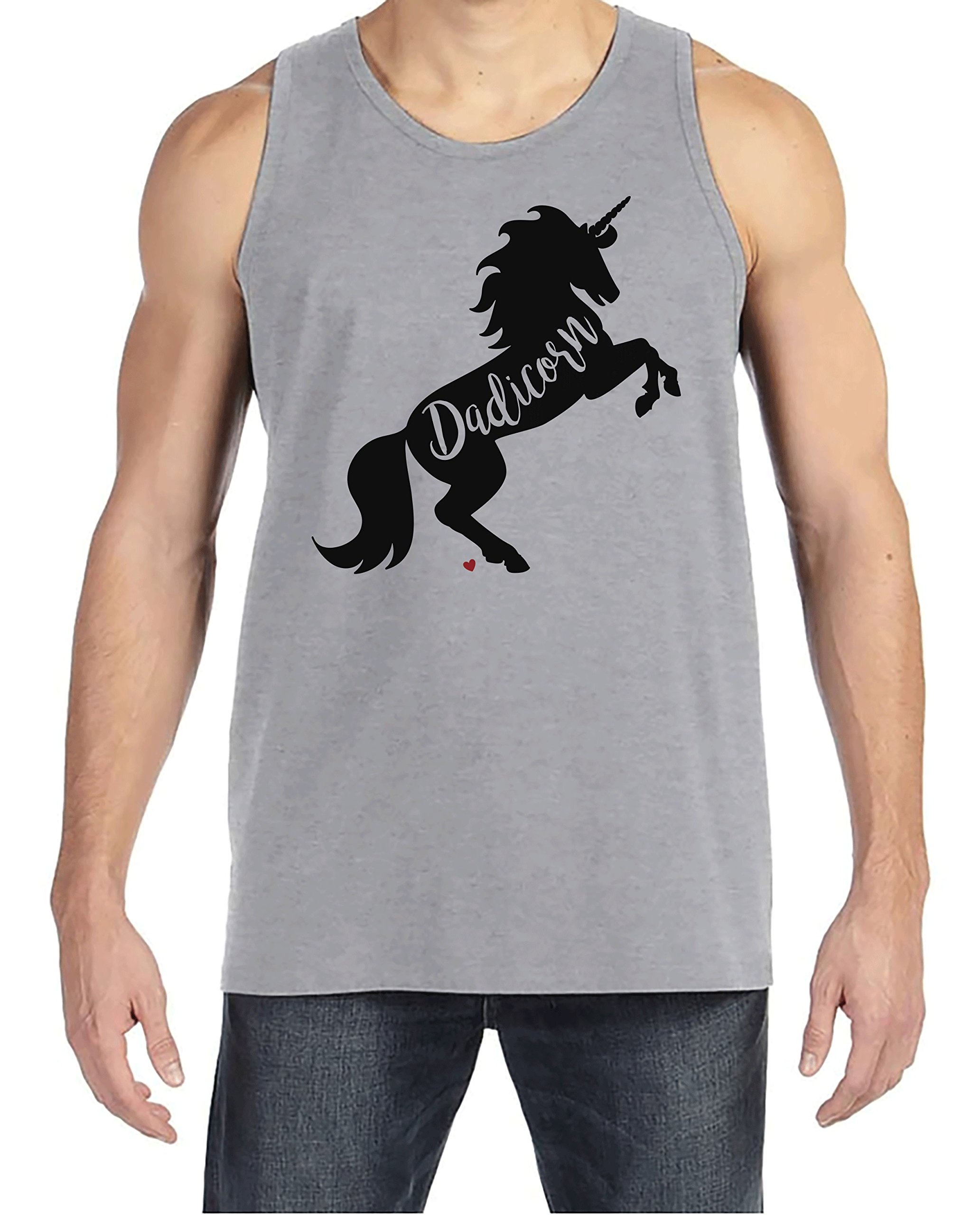 7 ate 9 Apparel Men's Funny Dad Unicorn Graphic Tank Top - Perfect for Father's Day Gifts, Birthday Parties & Casual Summer Wear