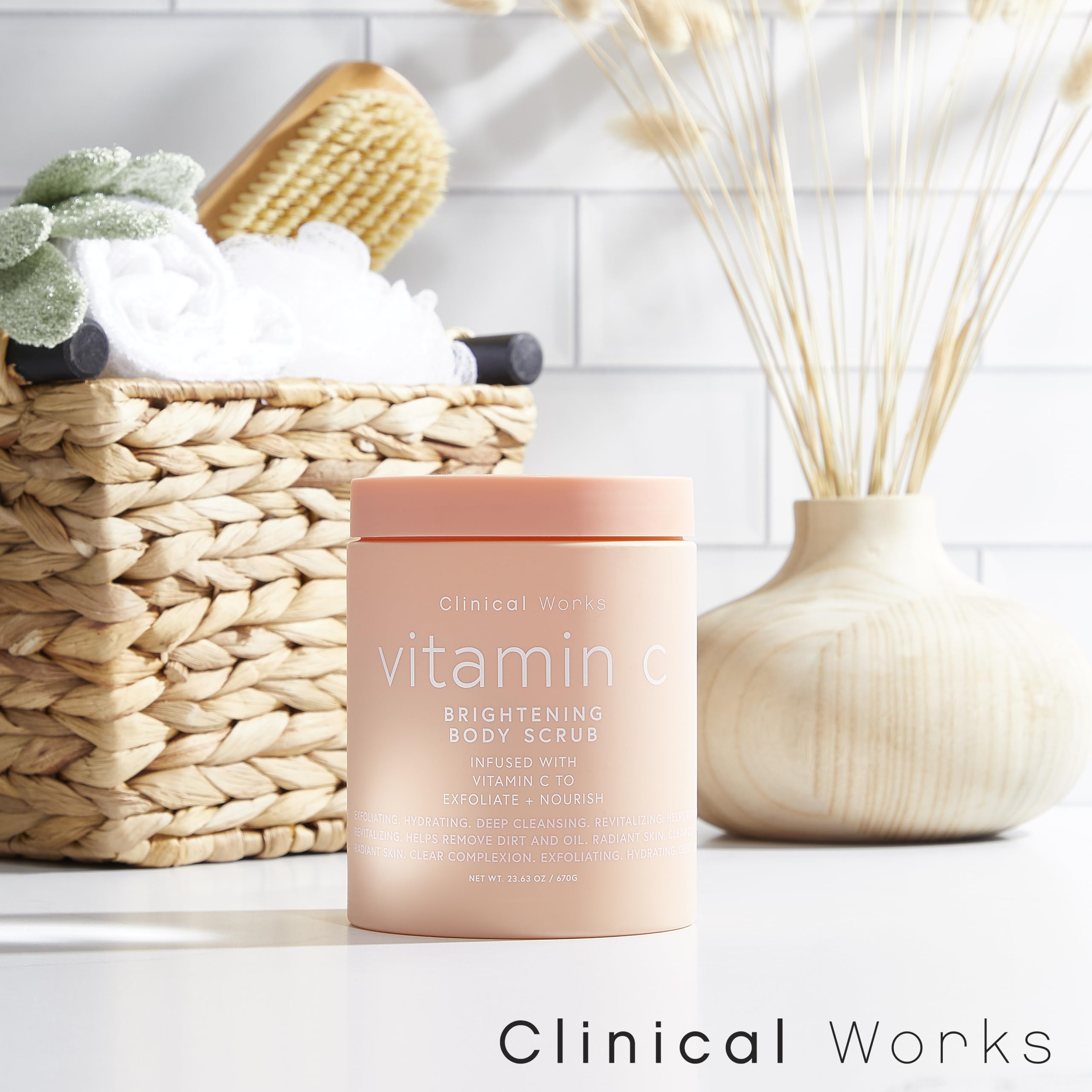 Exfoliating Body Scrub with Vitamin C - 23.63 Oz Body Cleanser for Nourished & Smooth Skin | Daily Body Wash for Soft, Glowing Skin | Perfect for Shower & Spa Days