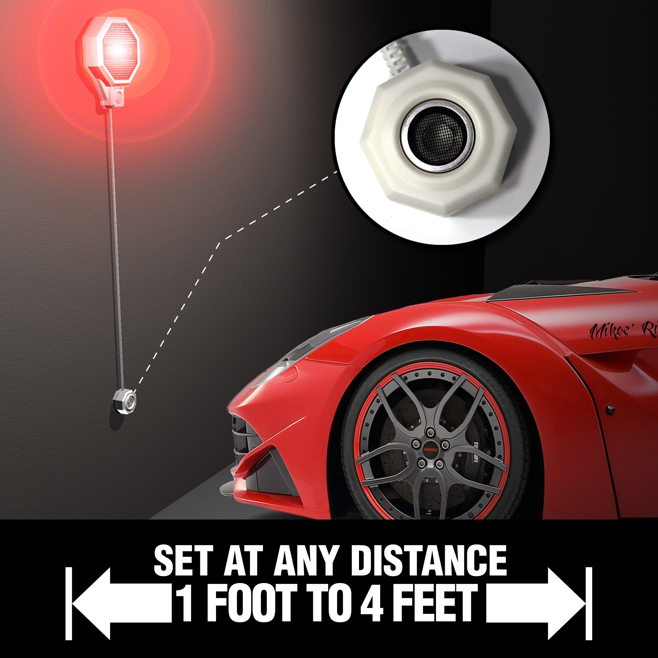 LT Adjustable Garage Parking Sensor - Wireless Car Parking Aid with LED Display & Alarm for Safe Parking | Perfect for Tight Spaces, Garages & Driveways