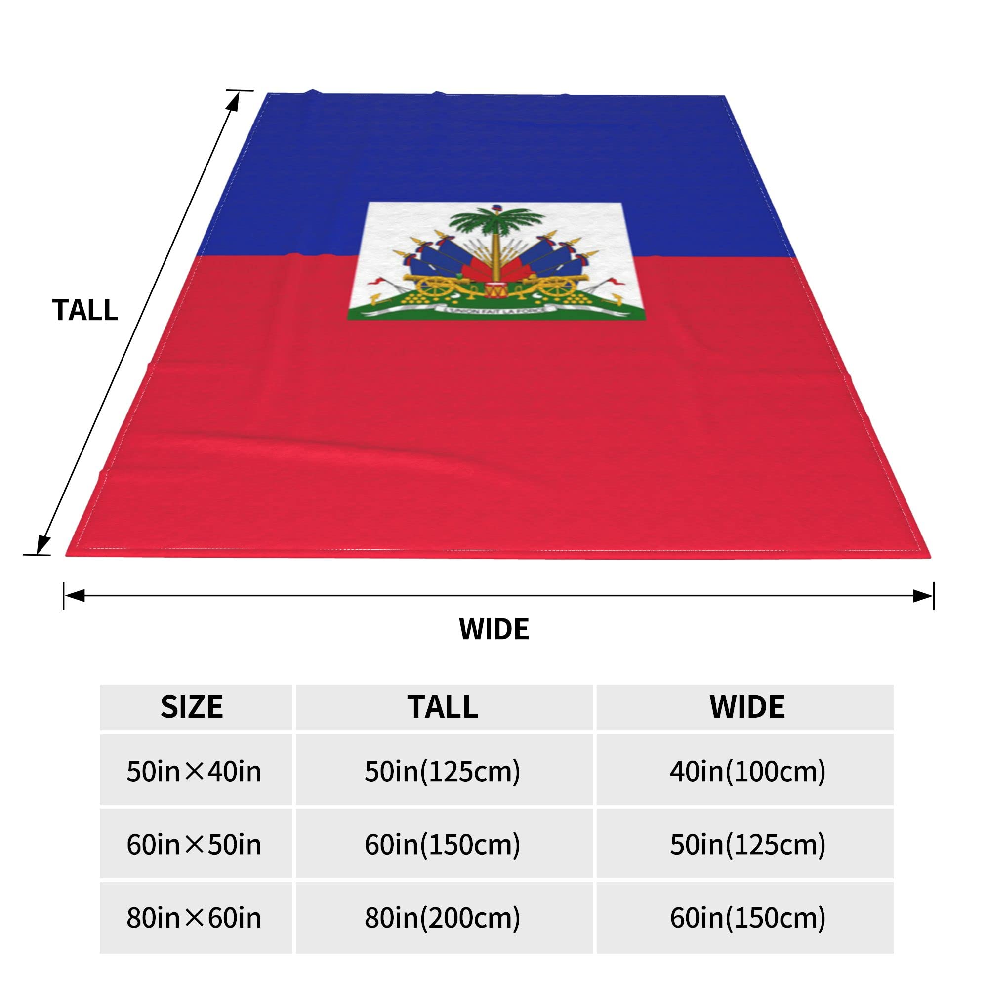 Soft Flannel Fleece Blanket - Queen/King Size Cozy Throw with Haiti Flag Design | All-Season Fuzzy Plush Blanket for Couch, Sofa & Bed | Perfect for Home Decor, Gifts & Winter Warmth