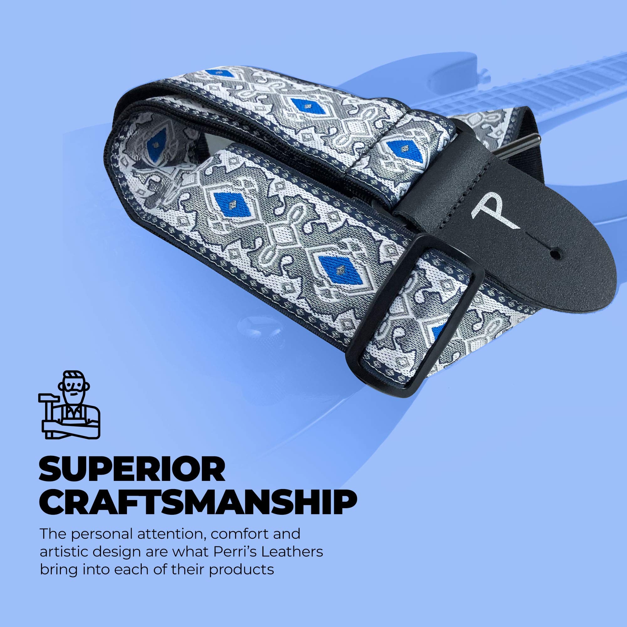 Premium Adjustable Jacquard Guitar Strap for Acoustic, Bass & Electric Guitars - Handcrafted in Canada - Perfect for Live Performances, Studio Sessions & Music Practice