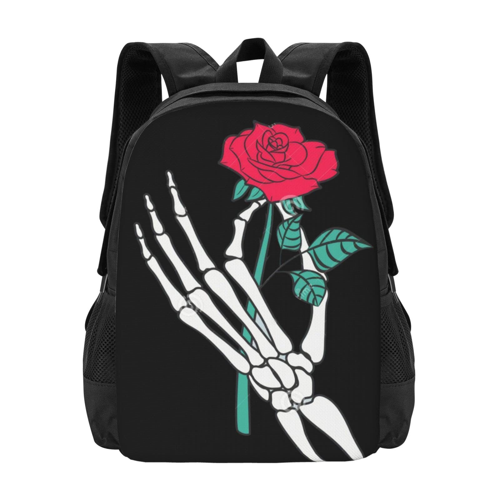 Lightweight Casual Backpack with Skeleton Hand Design - Waterproof School Backpack for Students, Travel & Sports | Perfect for College, Gym & Outdoor Adventures