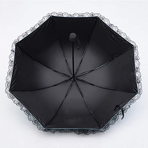 UV Protection Sun Umbrella with Lace Trim - Compact & Lightweight for Summer - Perfect for Beach, Travel, and Outdoor Activities