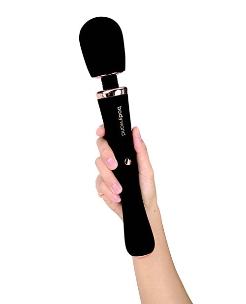 Bodywand Couture Rechargeable Silicone Wand Massager - Black/Rose Gold | Personal Relaxation & Muscle Relief | Perfect for Home Spa & Self-Care Sessions