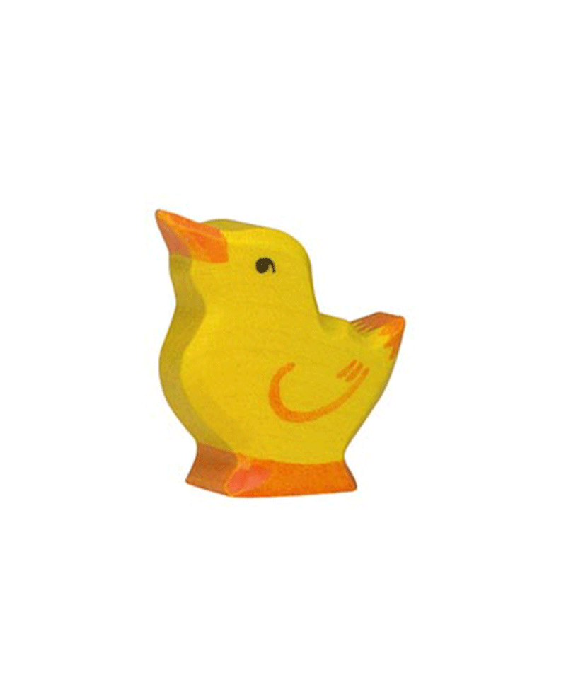 Holztiger Wooden Chick with Raised Head - Handcrafted Wooden Animal Toy for Kids, Perfect for Waldorf Play, Nursery Decor & Imaginative Playtime