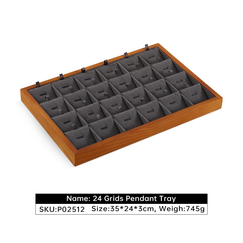 Wooden Jewelry Organizer Tray for Necklaces & Earrings - Premium Black Drawer Storage Box for Pendants & Accessories | Perfect for Bedroom Vanity, Travel Jewelry Case & Gift Packaging