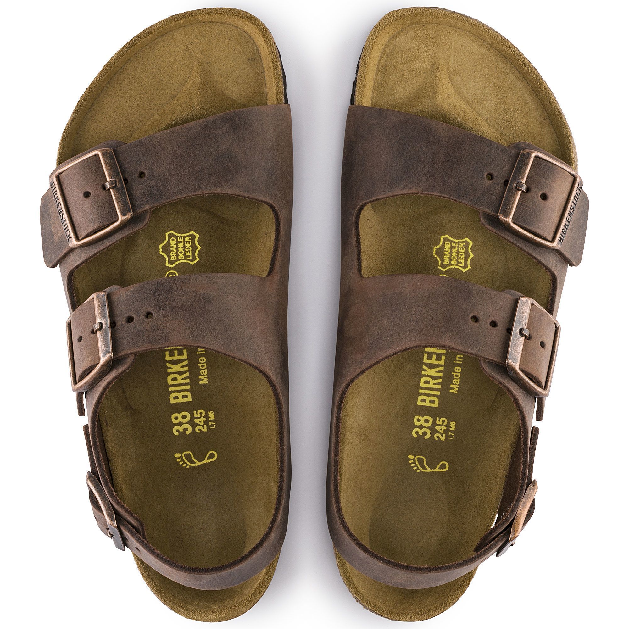 BIRKENSTOCK MILANO HABANA OILED LEATHER SANDALS - Unisex Comfort Footwear for Men & Women | Perfect for Summer, Beach, and Casual Outings