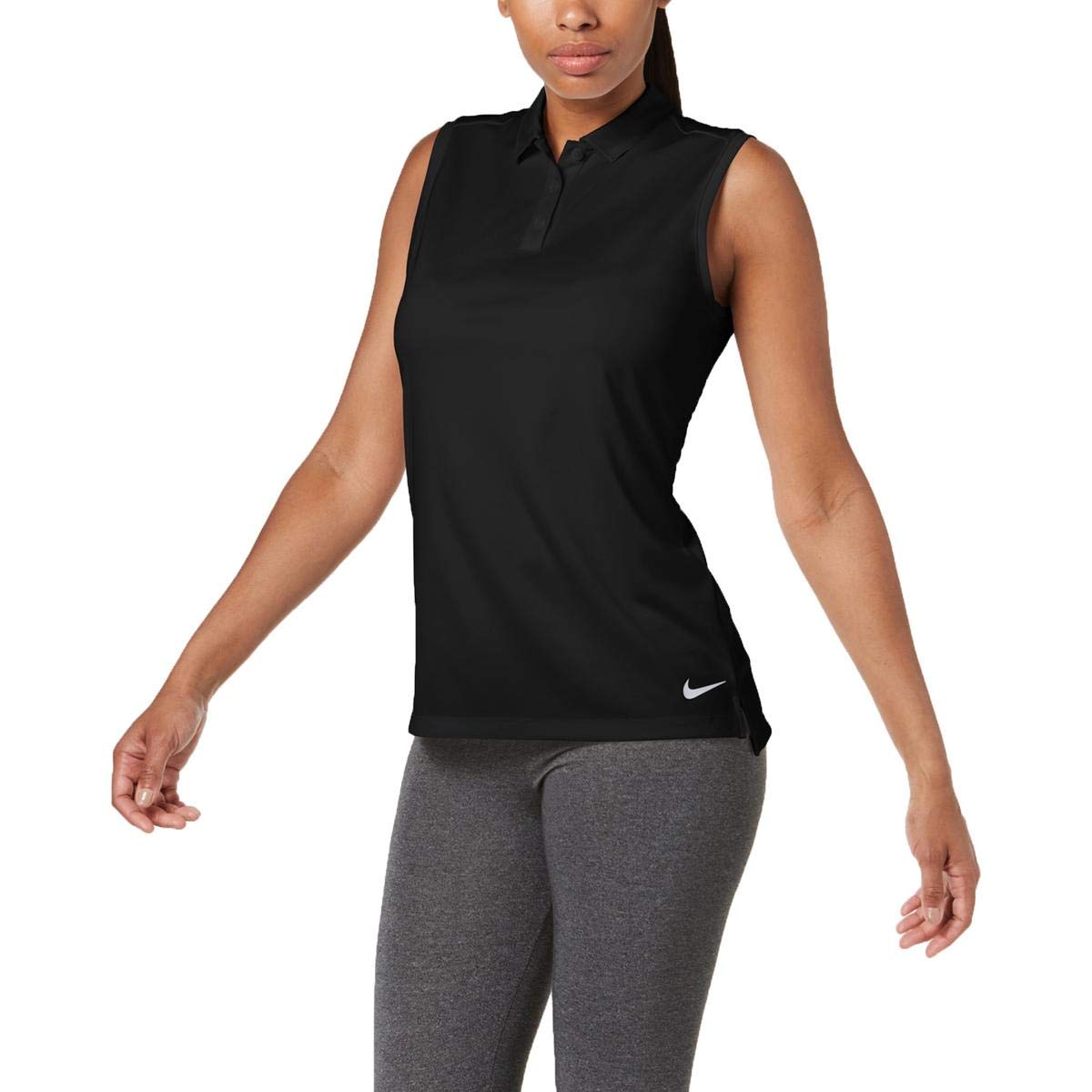 Nike Women's Dry Performance Polo Shirt - Moisture-Wicking Sleeveless Top for Running, Tennis & Gym Workouts