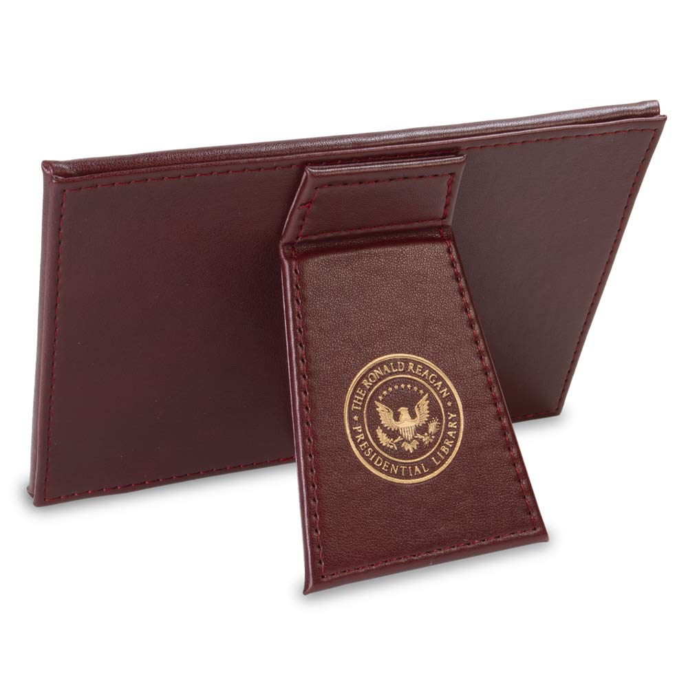 Reagan 'It CAN Be Done' Desk Plaque - Burgundy & Gold Presidential Memorabilia for Office Decor