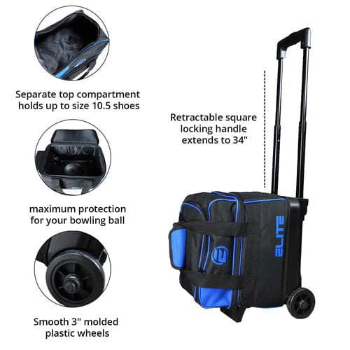 ELITE Basic Single Roller Red Bowling Bag - Lightweight & Durable Bowling Accessory for Travel & League Play - Perfect for Bowling Enthusiasts & Professional Players